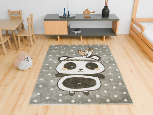 Dywan Dziecięcy Lima 9371A l.grey/rose Szary Róż Panda Indianin