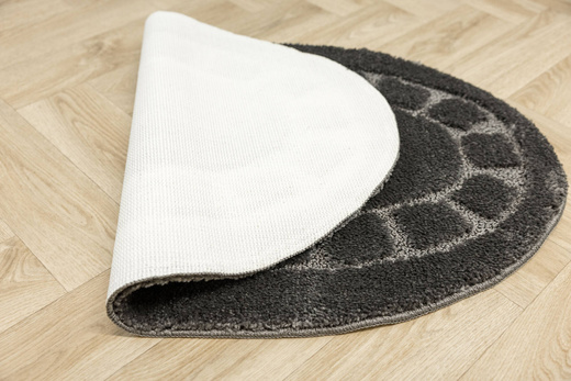 Dywanik Łazienkowy Antypoślizgowy Ocean Dark Grey Ciemny Szary Owalny