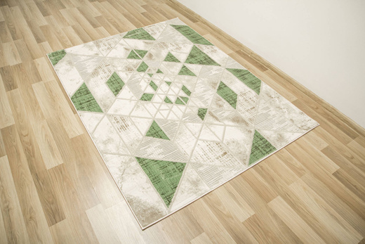 Dywan Garda P563B Green Zielony Szary Romby