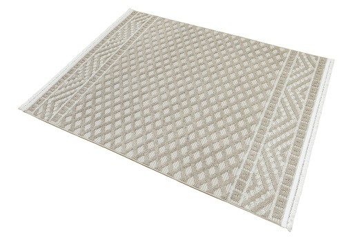 Dywan Milano 027 vizon/beige Beż Krem Romby Frędzelki