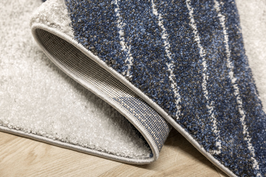 Dywan Kandy N405A l.grey/navy Szary Granatowy Geometria Romby Fryz