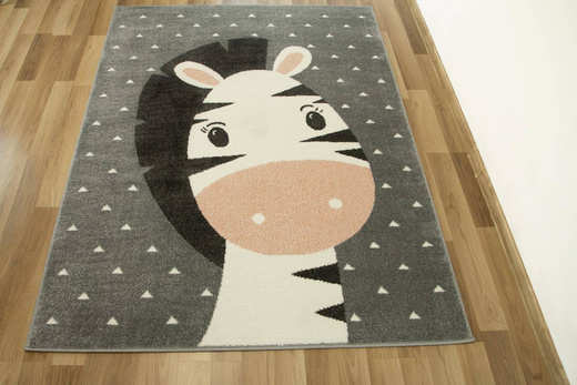 Dywan Dziecięcy Lima C885A l.grey/cream Zebra Róż Krem Szary