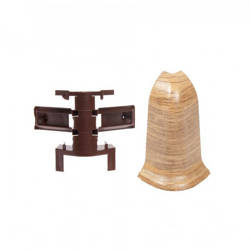 Narożnik zewnętrzny i element mocujący (rak) do listwy przypodłogowej Premium Cezar 219 dąb monaco mat