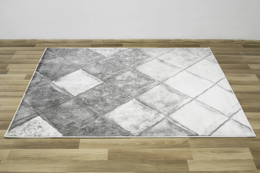 Dywan Felix 9313A m.grey/l.grey Lśniący Szary Krem Romby
