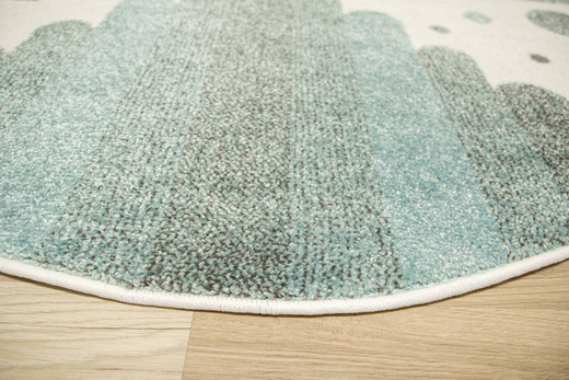 Okrągły Dywan Lima G756A cream/blue Rakieta Turkus Krem