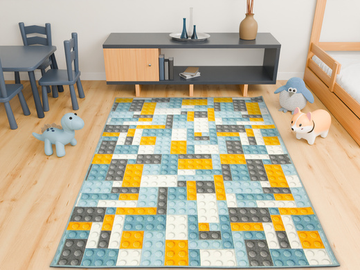 Wykładzina Dziecięca Klocki Orange szerokość 4 m