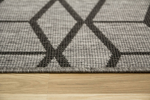 Dywan Dwustronny Sznurkowy Brussels 205178/11020 night Night Antracyt Szary Romby Outdoor