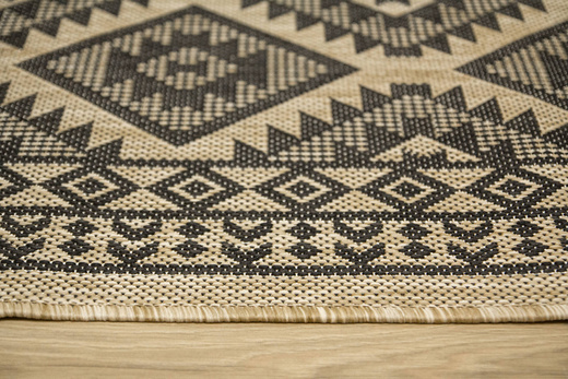 Sznurkowy Chodnik Terra Eco 17 Florence Beż Grafit Romby szerokość 100 cm