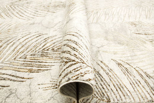 Dywan Modena 5297 bone/l.brown Krem Brąz Szary Liście Palm Marmur