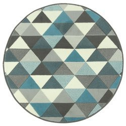 Okrągły Dywan Luna 503430/95832 trójkąty blue