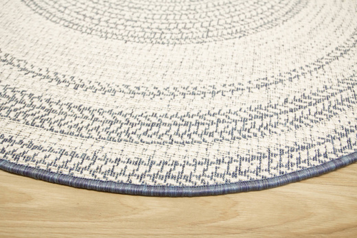 Okrągły Dwustronny Dywan Sznurkowy Brussels 205670/10310 ocean Ocean Niebieski Krem Outdoor