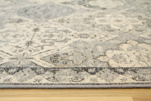 Wełniany Dywilan Moon Torino Silver Romby Ornament Szary Niebieski