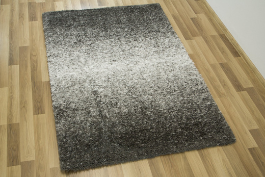 Dywan Shaggy Puffy P591 Anthracite White Antracyt Biel