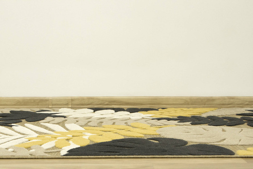 Dywan Sznurkowy Dwupoziomowy Reni 24509/632 Liście Krem Czerń Miód