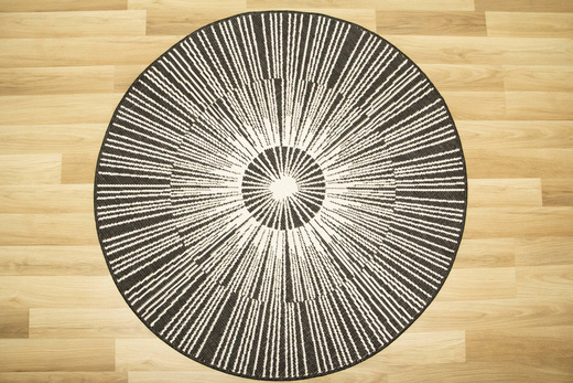 Okrągły Dwustronny Dywan Sznurkowy Brussels 205634/10110 Night Antracyt Krem Outdoor