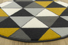 Okrągły Dywan Luna 502902/89925 d.grey Trójkąty Miodowy Krem Szary