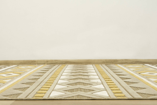 Dywan Sznurkowy Dwupoziomowy Reni 24514/852 Trójkąty Romby Aztec Beż