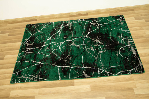 Dywan Diamond K8716Z Green Butelkowa Zieleń Srebrny Marmur