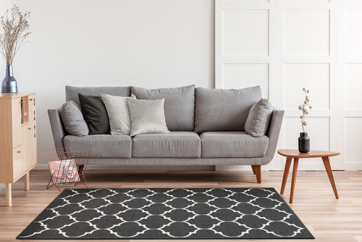 Antypoślizgowy chodnik clover koniczyna ciemny szary szerokość 100 cm