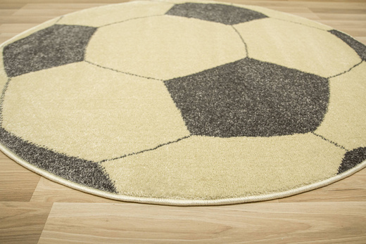 Okrągły Dywan Lima G758A yellow/d.grey Piłka Football Grafit Żółty