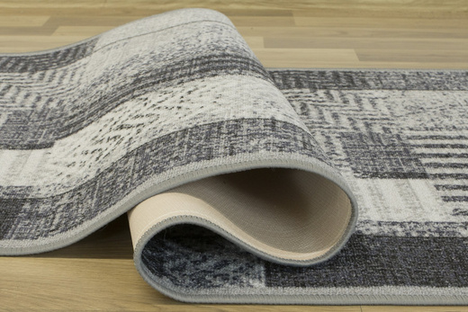 Antypoślizgowy Chodnik Essenza 19 szary szerokość 80 cm