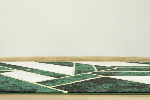 Dywan Diamond K4423Y green Butelkowa Zieleń Marmur Geometryczny Kreski