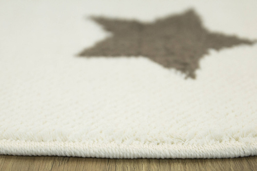 Okrągły dywan Karo 6066A brown/white 23 Krem Brąz Gwiazdki