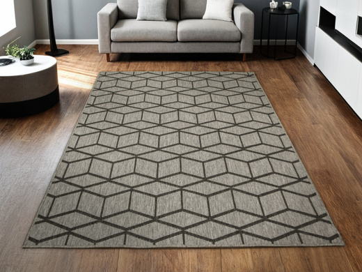 Dywan Dwustronny Sznurkowy Brussels 205178/11020 night Night Antracyt Szary Romby Outdoor