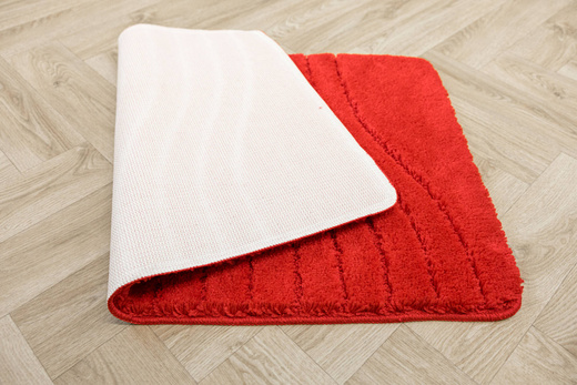 Dywanik Łazienkowy Antypoślizgowy Sara Red Czerwony Fale
