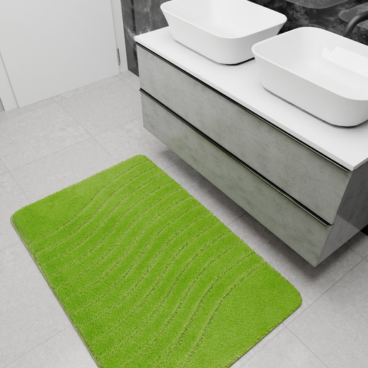Dywanik Łazienkowy Antypoślizgowy Sara Green/Lime Jasny Zielony Fale