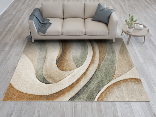 Dywan Agent 40436/610 Multi Krem Miedź Oliwka Fale