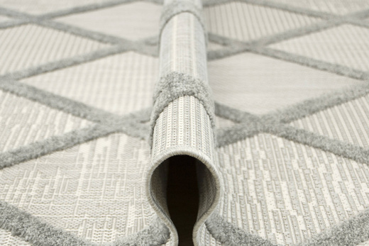 Dywan Sznurkowy Stella D413A l.grey/d.grey Romby Szary Srebrny Krem