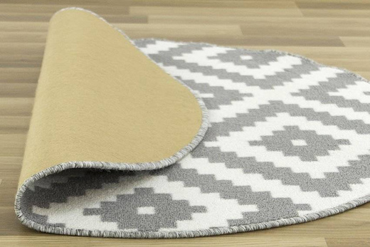 Szary Okrągły Dywan Romby