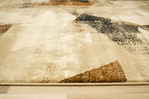 Dywan Super Rose B885A Beige/Cream Brąz Beż Krem Trójkąty Przecierany