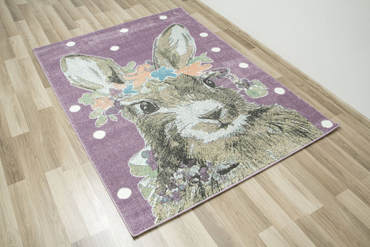 Dywan Dziecięcy Lima G755A lila/yellow Fiolet Zajączek
