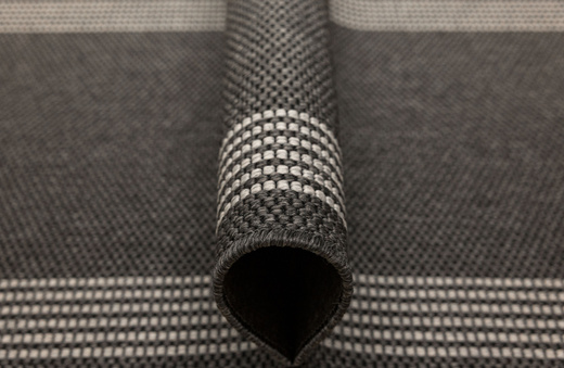 Chodnik Sznurkowy Antypoślizgowy Natura Loper 3427 Grafit Krem Paski szerokość 67 cm