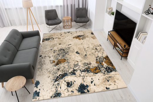 Wełniany Dywan Isfahan Clario Krem Marmur Terrazzo Beż