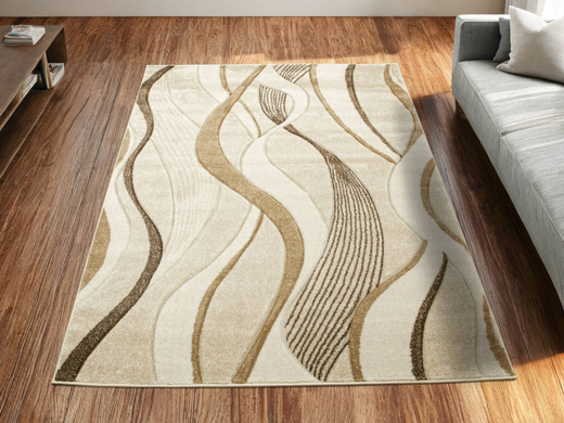 Dywan Amelia B178A cream/beige Beżowy Brązowy Wstęgi Fale