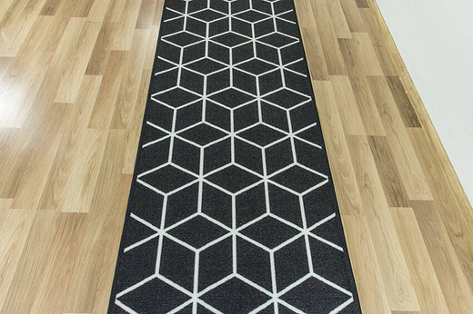 Antypoślizgowy chodnik cubes 29 grafitowy szerokość 67 cm