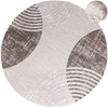 Okrągły Dywan Nantes NT209A Beige/Brown Szarobeżowy Półkola