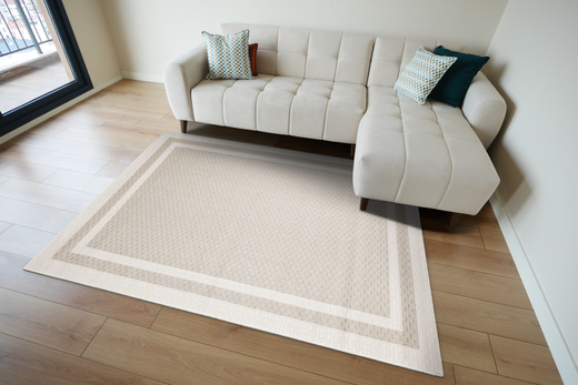 Dywan Sznurkowy Haga 04003A vizon/cream Krem Beż Ramka Outdoor
