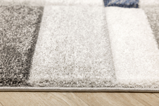 Dywan Kandy N411A l.grey/navy Szary Granatowy Geometria Fryz