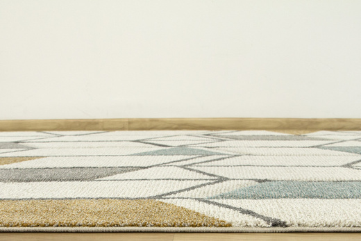 Dywan Vegas Home 09EKE Romby Trójkąty Krem Brąz Niebieski