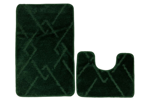 Komplet 2-częściowy Łazienkowy Moreno Green Butelkowa Zieleń Romby