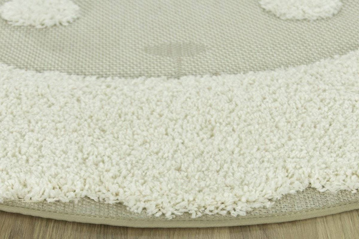 Okrągły Dywan Shaggy Smile 15545/653 kremowy