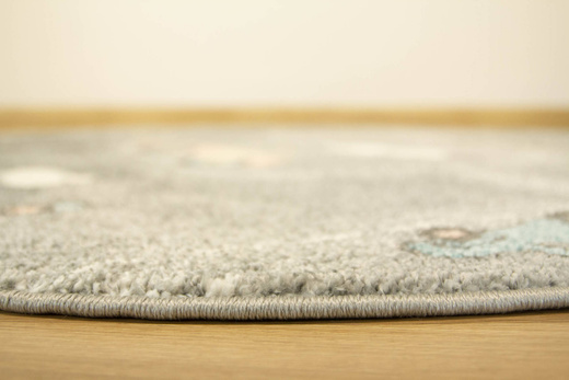 Okrągły Dywan Lima C511A l.grey/cream Uliczki Pociągi Chmurki Szary Łososiowy