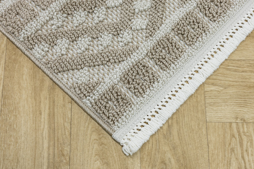 Dywan Milano 027 vizon/beige Beż Krem Romby Frędzelki
