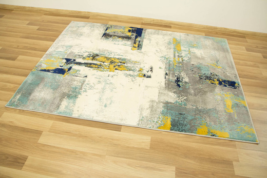 Dywan Victoria 7663A cream/blue Abstrakcyjny Krem Niebieski Żółty