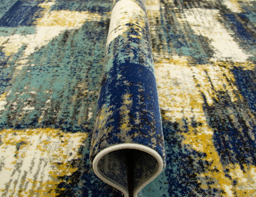 Dywan Victoria 7561A cream/blue Abstrakcyjny PrzecieranyKrem Turkus Żółty