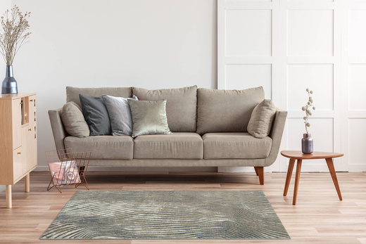 Lśniący Dywan Allora Plus 7804A d.greyHB/blue Szary Ciemny Turkus Fale